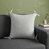 20" X 20" Light Gray 100% Cotton Zippered Pillow
