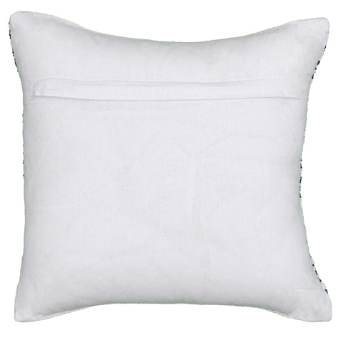 18" Blue And White Chevron Cotton Throw Pillow