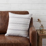 18" Gray and White Throw Pillow