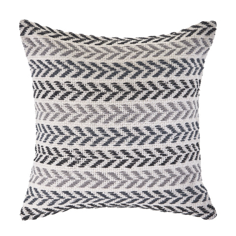 18" Black Gray and White Throw Pillow