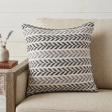 18" Black Gray and White Throw Pillow