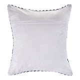 18" Blue And White Chevron Cotton Throw Pillow