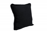 20" Black Cotton Throw Pillow with Fringe
