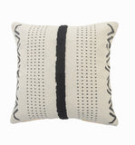 20" X 20" Cream And Black 100% Cotton Geometric Zippered Pillow