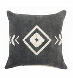 20" X 20" White And Black 100% Cotton Geometric Zippered Pillow