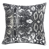20" Black And Silver Cotton Throw Pillow