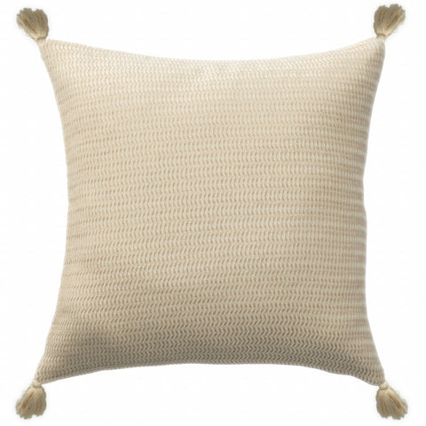 18" Beige Throw Pillow