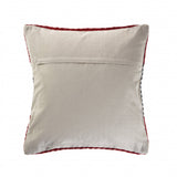 20" Blue And Red Cotton Striped Throw Pillow
