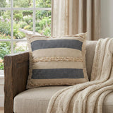 24" Denim Blue Jute Throw Pillow