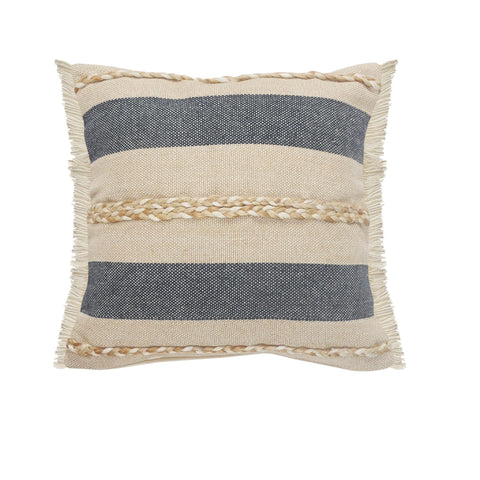24" Cream And White Fabric And Solid Wood Backless Counter Height Bar Chair