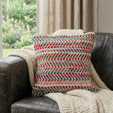 18" Blue and Red Throw Pillow