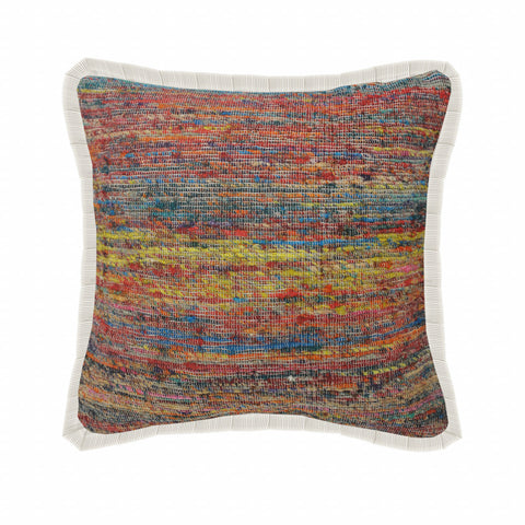 20" Blue and Red Throw Pillow