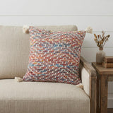 20" X 20" Red Green Blue Yellow And Orange Polyester Geometric Zippered Pillow