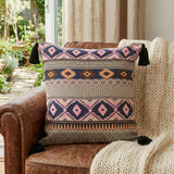 20" Black and Yellow Throw Pillow with Tassels