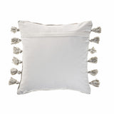 20" Gray And Light Brown Striped Throw Pillow with Tassels