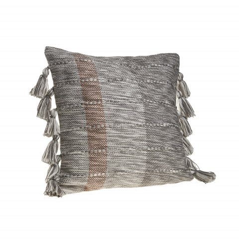 5' X 8' Denim Blue Beige And Copper Floral Washable Area Rug With UV Protection