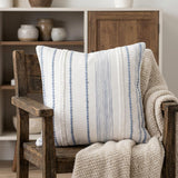 20" Blue and White Throw Pillow