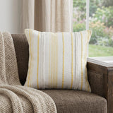 20" Yellow and White Throw Pillow