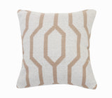 22" Gold And White Cotton Throw Pillow