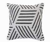 Blue Beige Distressed Block Throw Pillow