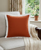 20" X 20" Cinnamon And White 100% Cotton Geometric Zippered Pillow