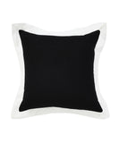 20" Black And White Cotton Geometric Throw Pillow