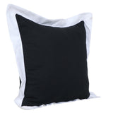 20" Black And White Cotton Geometric Throw Pillow