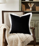 20" Black And White Cotton Geometric Throw Pillow