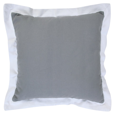 20" X 20" Gray And White 100% Cotton Geometric Zippered Pillow
