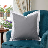 20" X 20" Gray And White 100% Cotton Geometric Zippered Pillow
