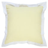 20" X 20" Light Yellow And White 100% Cotton Geometric Zippered Pillow