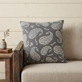 24" X 24" Gray And White 100% Cotton Geometric Zippered Pillow