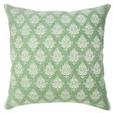 20" Green And White Geometric Cotton Throw Pillow