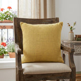 18" X 18" Yellow 100% Cotton Zippered Pillow