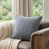 20" X 20" Frost Blue 100% Cotton Zippered Pillow