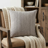 20" Gray Wool Throw Pillow