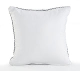 18" Gray And White Cotton Geometric Throw Pillow