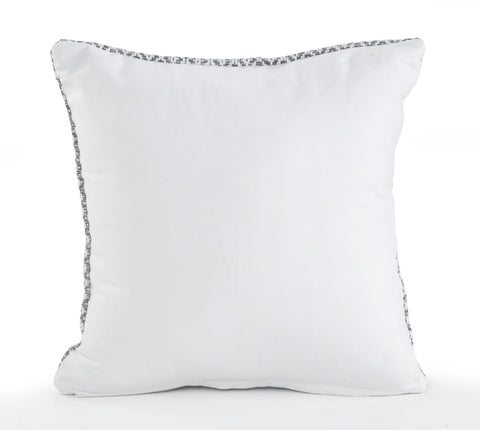 18" Gray And White Cotton Geometric Throw Pillow