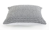 18" X 18" Black And White 100% Cotton Geometric Zippered Pillow
