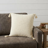20" X 20" Light Yellow 100% Cotton Zippered Pillow