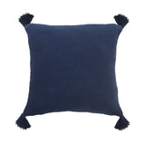 20" X 20" Navy Blue 100% Cotton Zippered Pillow