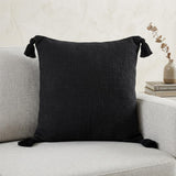 20" X 20" Jet Black 100% Cotton Zippered Pillow