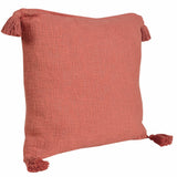 20" Coral Cotton Throw Pillow with Tassels