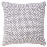 20" Gray And White Cotton Diamond Throw Pillow