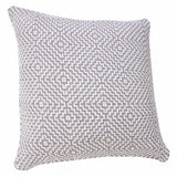 20" Gray And White Cotton Diamond Throw Pillow