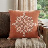 20" Orange and Off White Throw Pillow