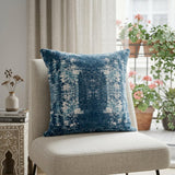 20" Blue And Ivory Abstract Throw Pillow