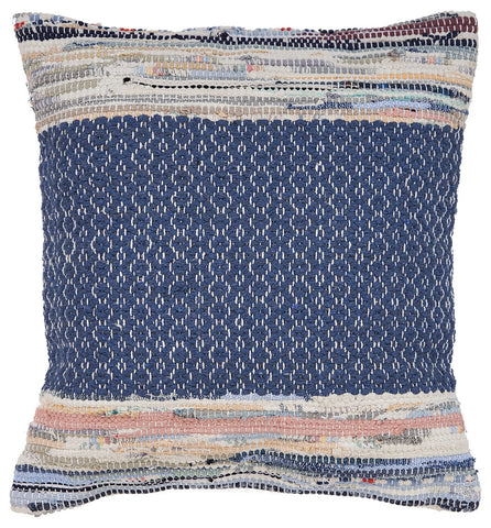 8' X 10' Sky Blue And Denim Blue Striped Washable Indoor Outdoor Area Rug
