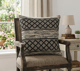 20" Gray And Black Geometric Cotton Throw Pillow