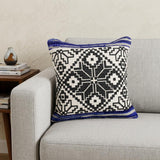 20" Blue and White Throw Pillow
